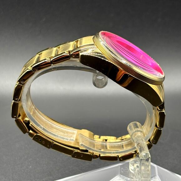 FOSSIL BQ1682 Stella Collection Hot Pink Dial Golden Bracelet Women\'s Watch main image 5